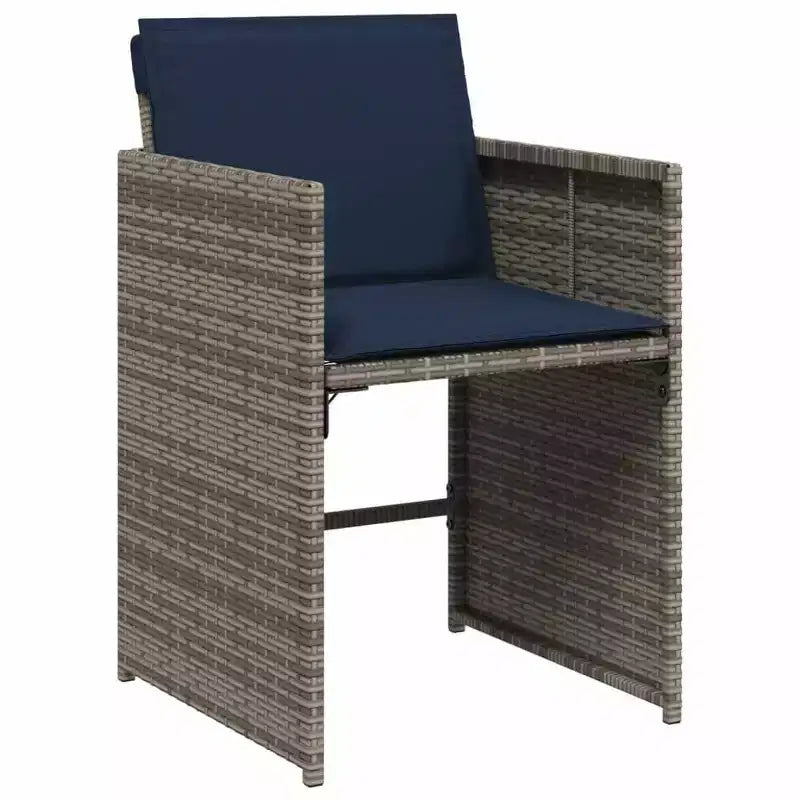 vidaXL Set da pranzo da esterno Set di 14 grigio, blu scuro