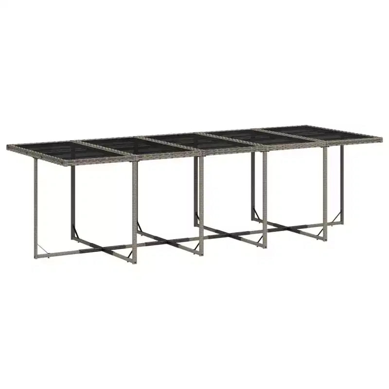 vidaXL Set da pranzo da esterno 14 pz grigio