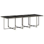 vidaXL Set da pranzo da esterno 14 pz grigio