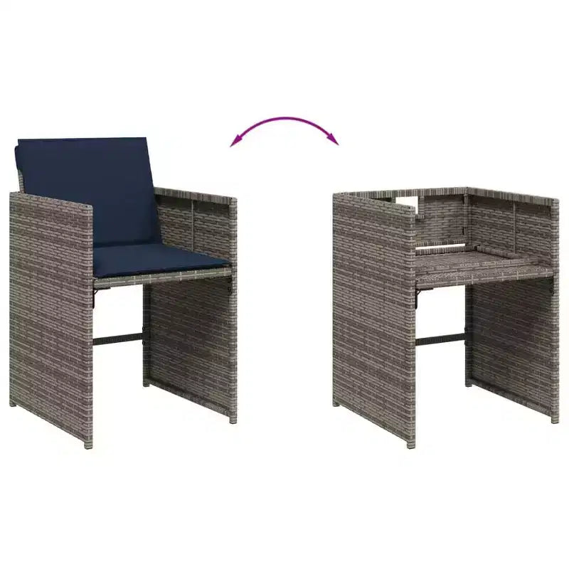 vidaXL Set da pranzo da esterno 14 pz grigio