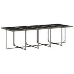 vidaXL Set da pranzo da esterno 14 pz grigio, blu navy