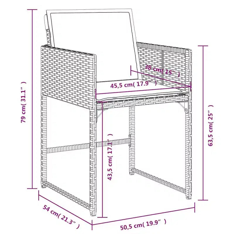 vidaXL Ensemble de salle à manger de jardin beige, marron