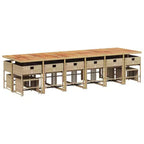 vidaXL Ensemble de salle à manger de jardin beige, marron