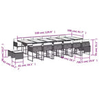 vidaXL Ensemble de salle à manger d'extérieur 16 pcs Gris
