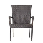 Chaises d'extérieur empilables en rotin PE 4 pièces, résistantes aux intempéries pour patio, jardin, terrasse et bord de piscine