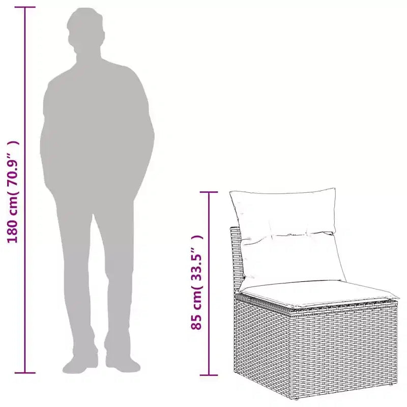 vidaXL Set Divani da Giardino in Polyrattan Modulare 5 Pezzi