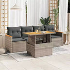 vidaXL Set Divani da Giardino in Polyrattan Modulare 5 Pezzi