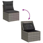 vidaXL Set Divani da Giardino in Polyrattan Modulare 5 Pezzi