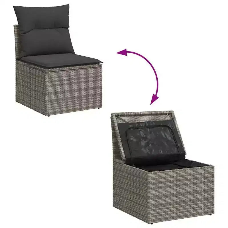 vidaXL Set Divani da Giardino in Polyrattan Modulare 5 Pezzi