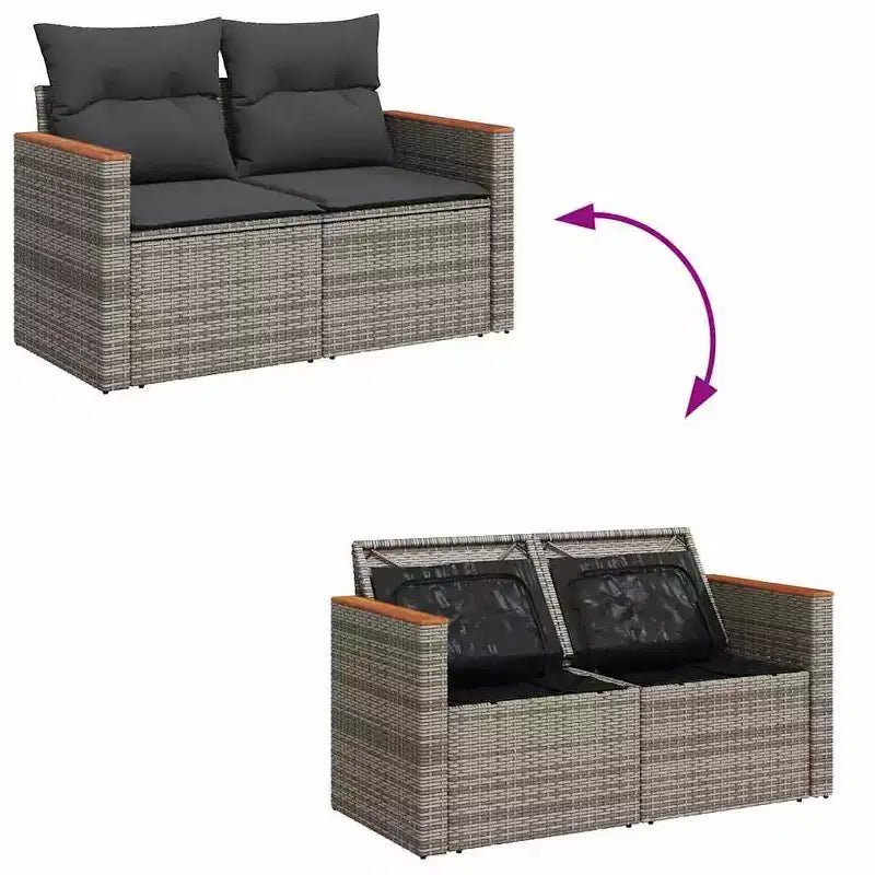 vidaXL Set Divani da Giardino in Polyrattan Modulare 5 Pezzi