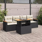 vidaXL Set Divani da Giardino in Polyrattan Modulare 5 Pezzi