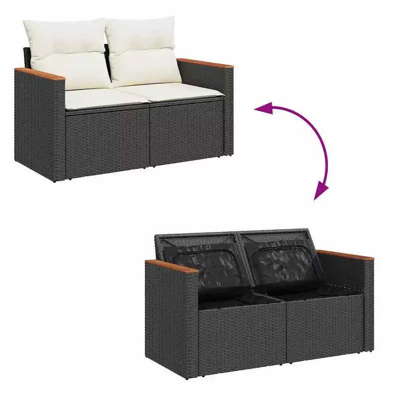 vidaXL Set Divani da Giardino in Polyrattan Modulare 5 Pezzi