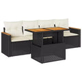 vidaXL Set Divani da Giardino in Polyrattan Modulare 5 Pezzi