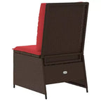 vidaXL Divano da Giardino con Cuscini in Polyrattan Marrone e Rosso