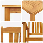 vidaXL Set da pranzo da giardino 3 pz Marrone Legno massello di acacia