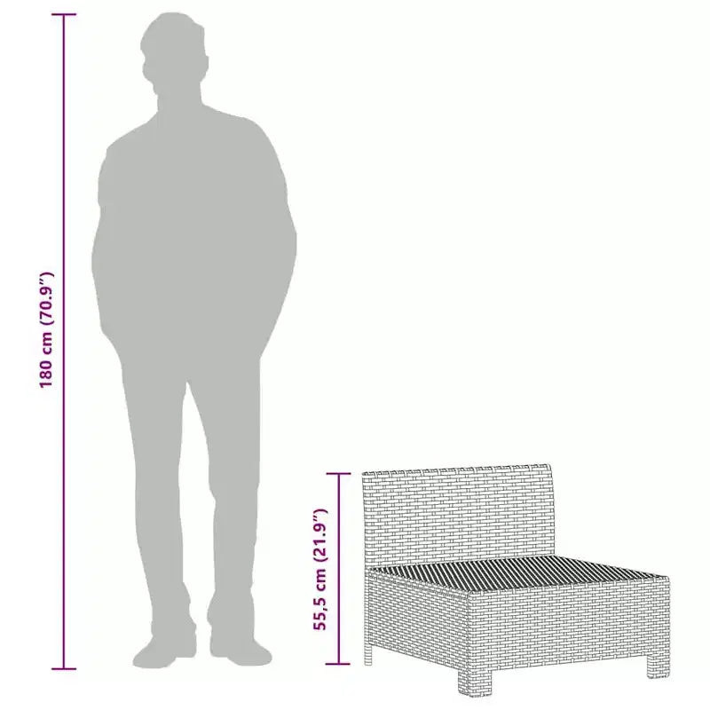 vidaXL Salotto da giardino grigio, grigio scuro