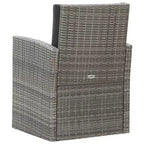 vidaXL Set da pranzo grigio in polyrattan con ampie coperture rimovibili