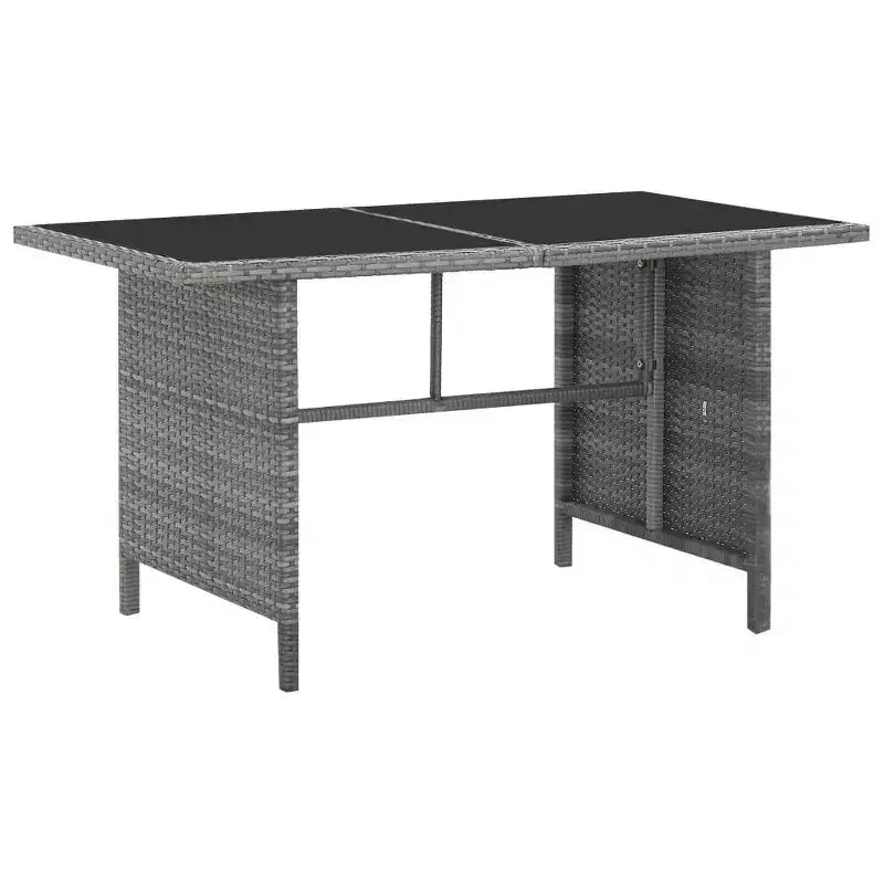 vidaXL Set da pranzo grigio in polyrattan con ampie coperture rimovibili