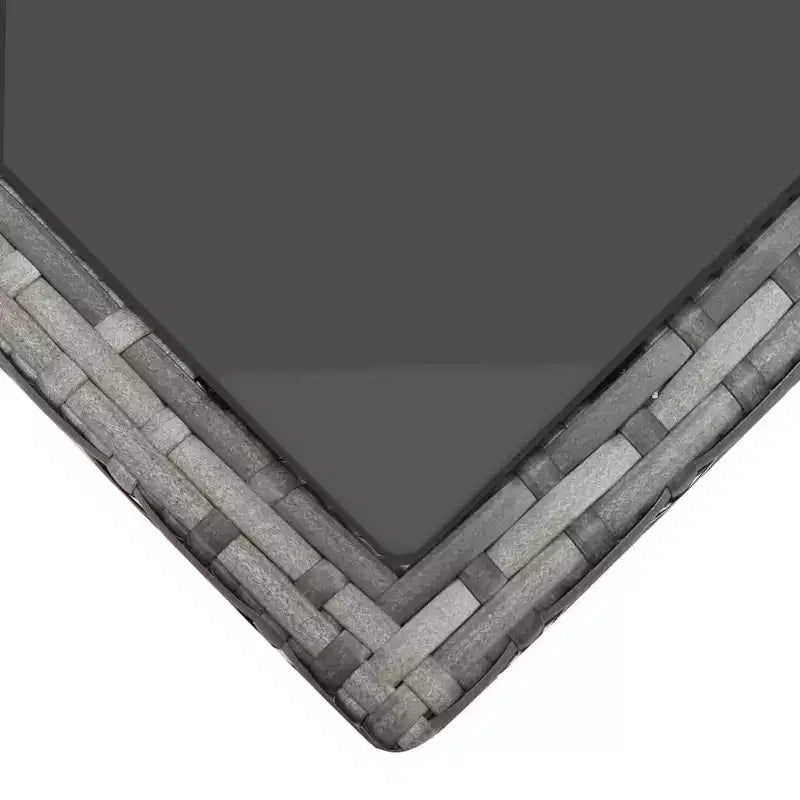 vidaXL Set da pranzo grigio in polyrattan con ampie coperture rimovibili