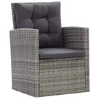 vidaXL Set da pranzo grigio in polyrattan con ampie coperture rimovibili