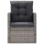 vidaXL Set da pranzo grigio in polyrattan con ampie coperture rimovibili