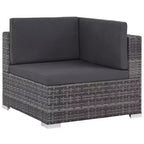vidaXL Set Divani 6 Pezzi Modulare in Rattan PE Grigio