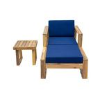 GDFStudio Camille Set Divano e Pouf da Esterno in Legno di Acacia con Cuscini