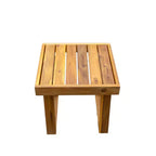 GDFStudio Camille Set Divano e Pouf da Esterno in Legno di Acacia con Cuscini