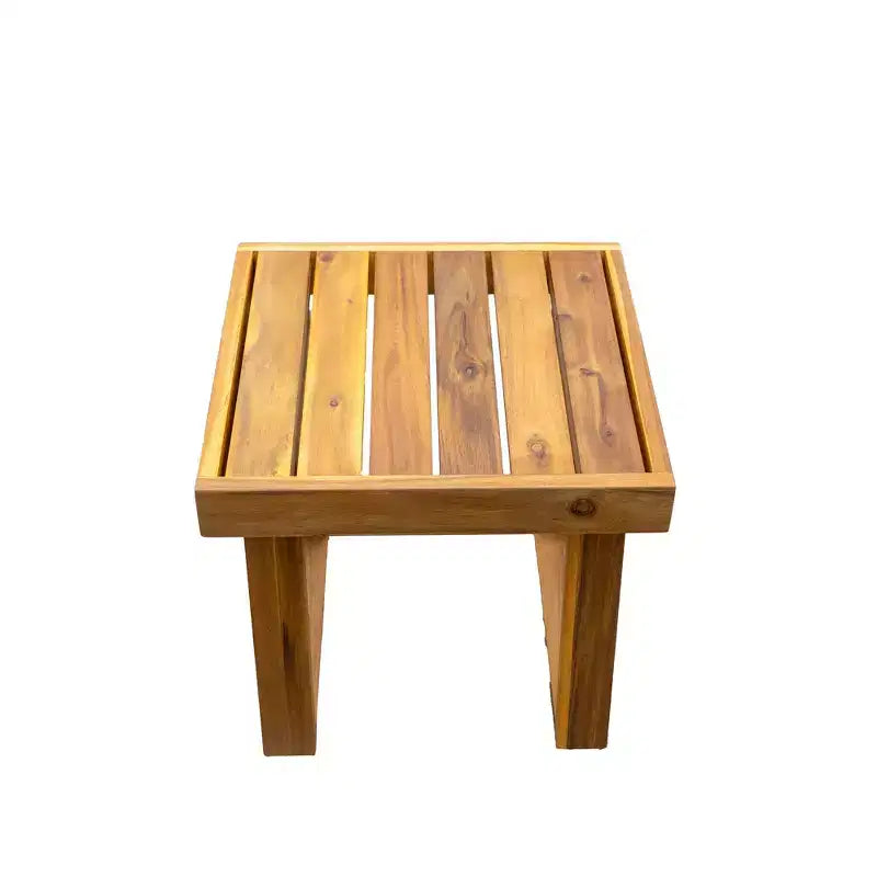 GDFStudio Camille Set Divano e Pouf da Esterno in Legno di Acacia con Cuscini