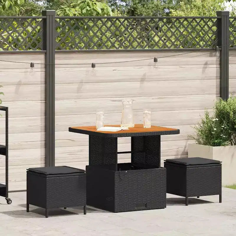 vidaXL Set da pranzo da giardino in polyrattan