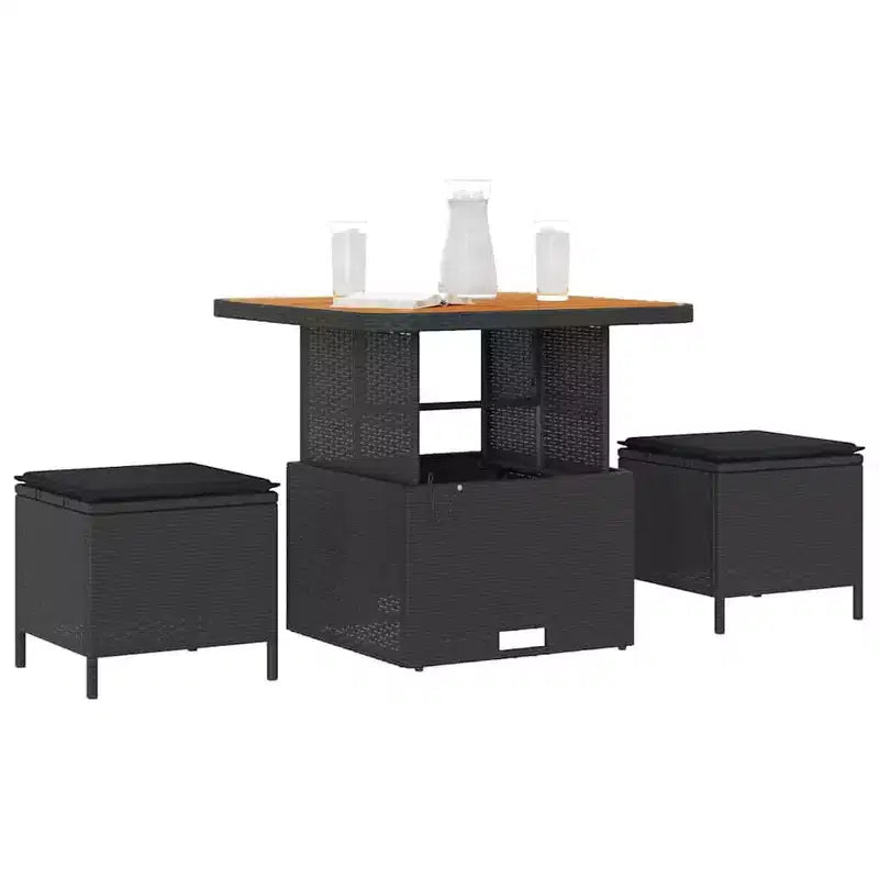 vidaXL Set da pranzo da giardino in polyrattan