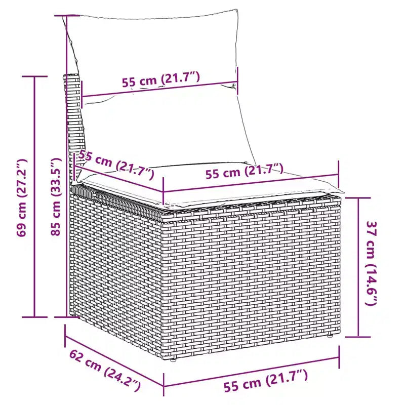 vidaXL Set Divani da Giardino in Polyrattan