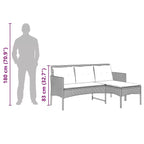 vidaXL Salon de jardin avec coussins 2 pcs Résine tressée noir et crème