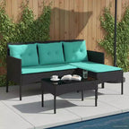 vidaXL Salon de jardin avec coussins 2 pcs Résine tressée noir et crème
