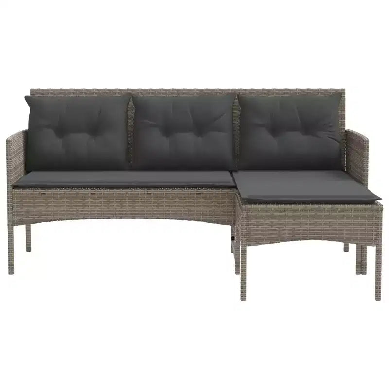 vidaXL Salon de jardin avec coussins 2 pcs Résine tressée noir et crème