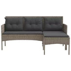 vidaXL Salon de jardin avec coussins 2 pcs Résine tressée noir et crème