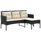 vidaXL Salon de jardin avec coussins 2 pcs Résine tressée noir et crème