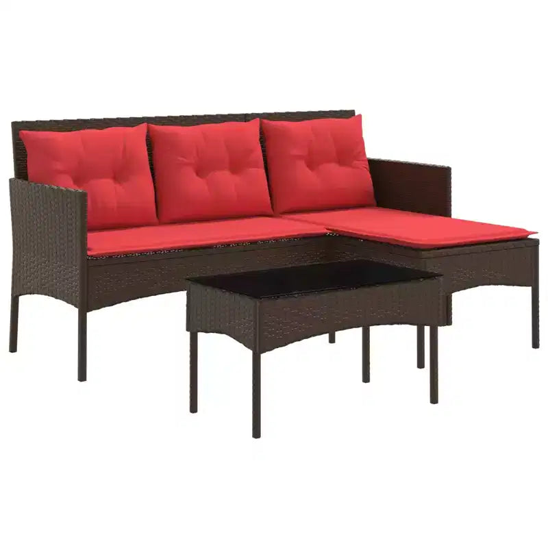 vidaXL Salon de jardin avec coussins 2 pcs Résine tressée noir et crème