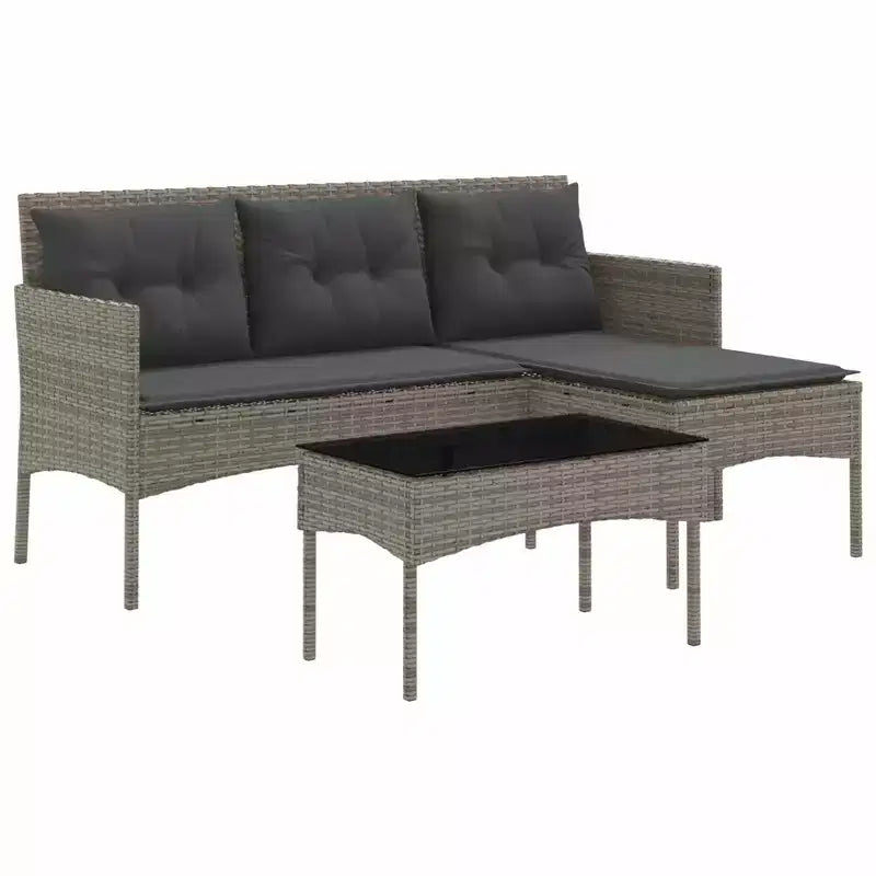vidaXL Salon de jardin avec coussins 2 pcs Résine tressée noir et crème