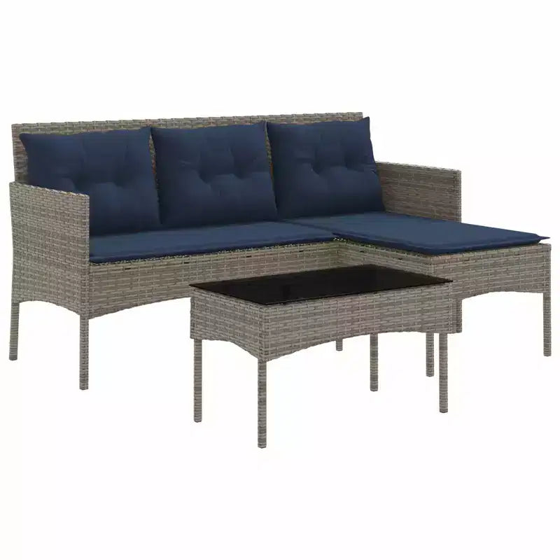 vidaXL Salon de jardin avec coussins 2 pcs Résine tressée noir et crème