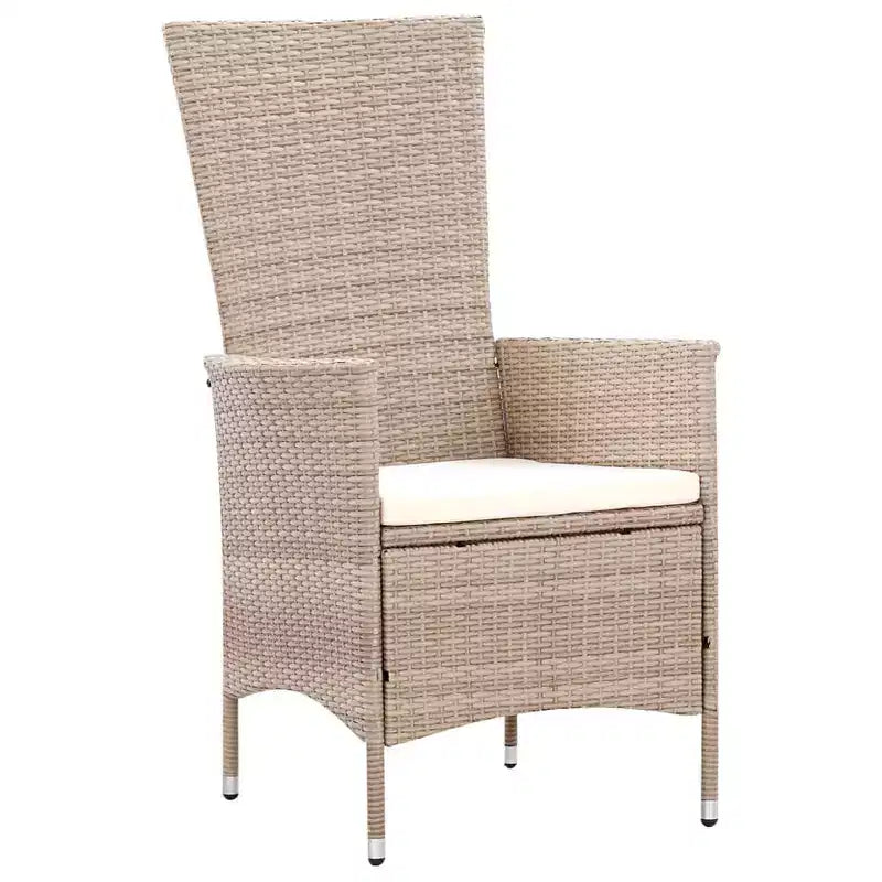 vidaXL Set pranzo da esterno in polyrattan 75x150 cm