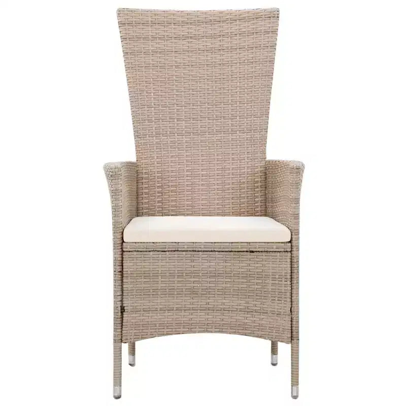 vidaXL Set pranzo da esterno in polyrattan 75x150 cm