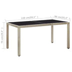 vidaXL Set pranzo da esterno in polyrattan 75x150 cm