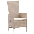 vidaXL Set pranzo da esterno in polyrattan 75x150 cm