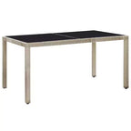 vidaXL Set pranzo da esterno in polyrattan 75x150 cm