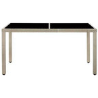 vidaXL Set pranzo da esterno in polyrattan 75x150 cm
