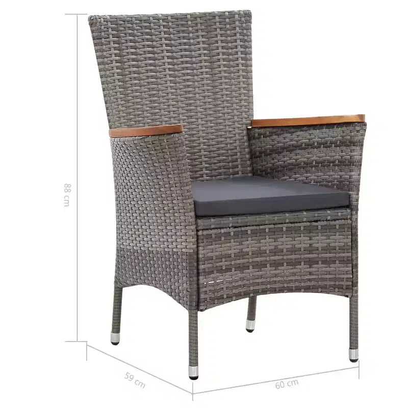 vidaXL Set da pranzo da giardino Rattan Polyrattan Set 9 Pezzi Posti a sedere per molti