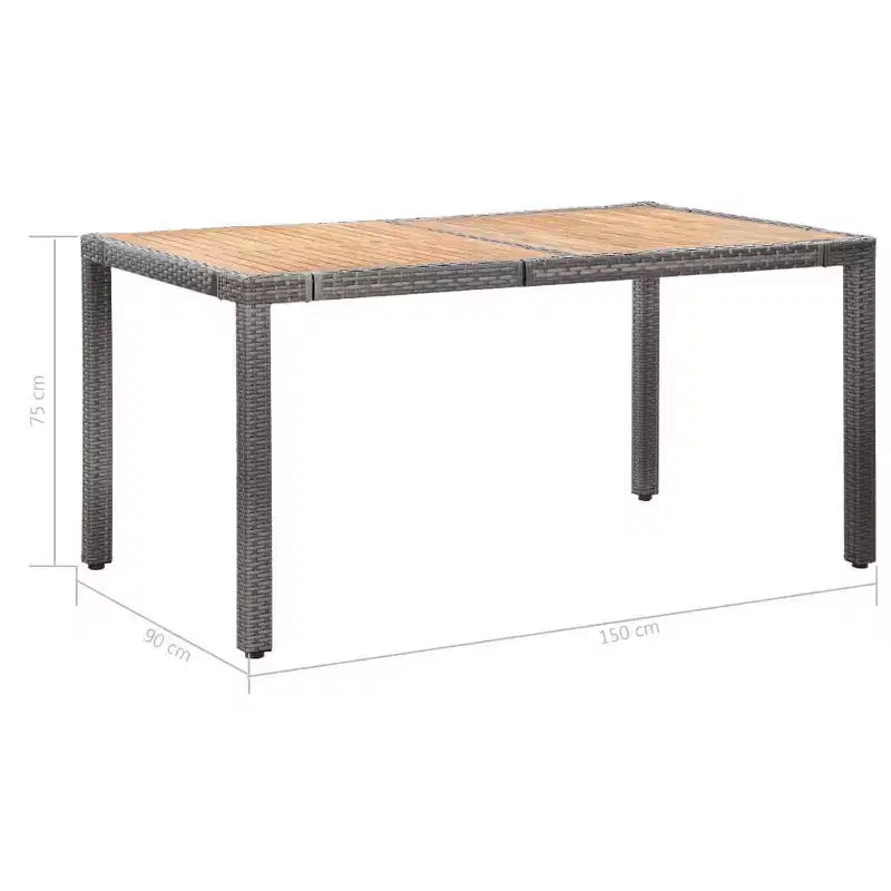 vidaXL Set da pranzo da giardino Rattan Polyrattan Set 9 Pezzi Posti a sedere per molti
