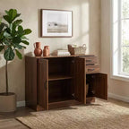JVNOXK 43.3 Credenza Moderna in Legno con Ante e Cassetti Mobile Contenitore