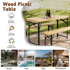 Tavolo da picnic rettangolare in legno Karl Home con panche per 4 persone